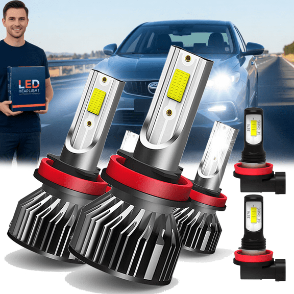 Headlight Bulbs For 2003-2006 Lincoln LS,H11 High Beam,H11 Low Beam,H11 Fog Light,Replacement OEM,6500K,Pack of 6