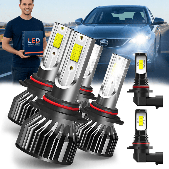 Headlight Bulbs For 2003-2007 Cadillac CTS,9005 High Beam9006 Low Beam,9145 Fog Light,Replacement OEM,6500K,Pack of 6