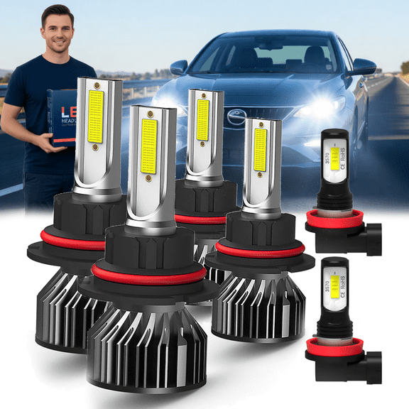 Headlight Bulbs For 2010 BMW 528i xDrive,H7 High Beam,H7 Low Beam,H11 Fog Light,Replacement OEM,6500K,Pack of 6