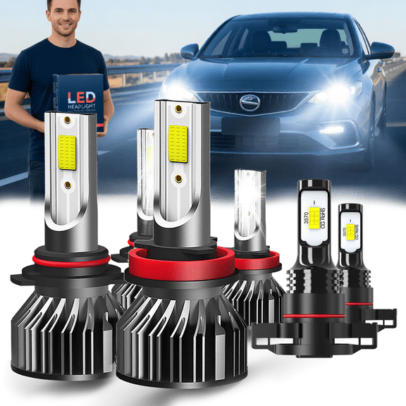 Headlight Bulbs For 2014-2018 Chevrolet Silverado 2500,9005 High BeamH11 Low Beam,5202/H16 Fog Light,Replacement OEM,6500K,Pack of 6