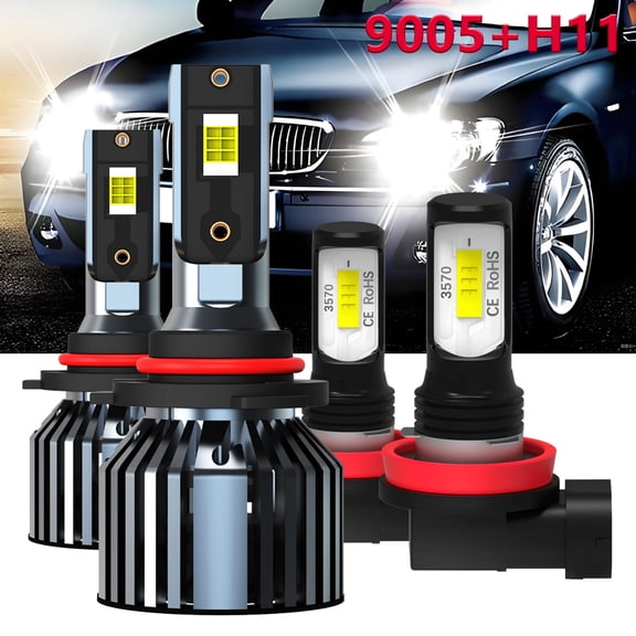 Headlight Bulbs For GMC Canyon 2015-2020,4x Bulbs KIT LED Headlights 9005 High Low Beam + H11 Fog Lights