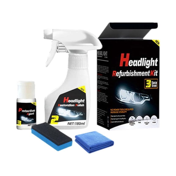 Headlight Cleaner,2026 Car Headlight Restoration Polishing Kits,Car Light Polisher Kits Shiny Cleaning Spray Ceramic Coating