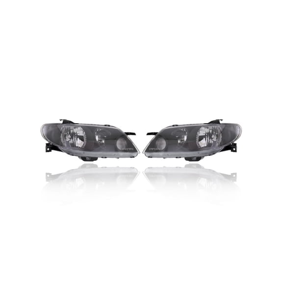 Headlight - Compatible/Replacement for '02-03 Mazda Protege5 - Halogen/LED, Metal Coat Bezel - Pair, Left Driver + Right Passenger Set - BP4F510K0, BP4F510L0