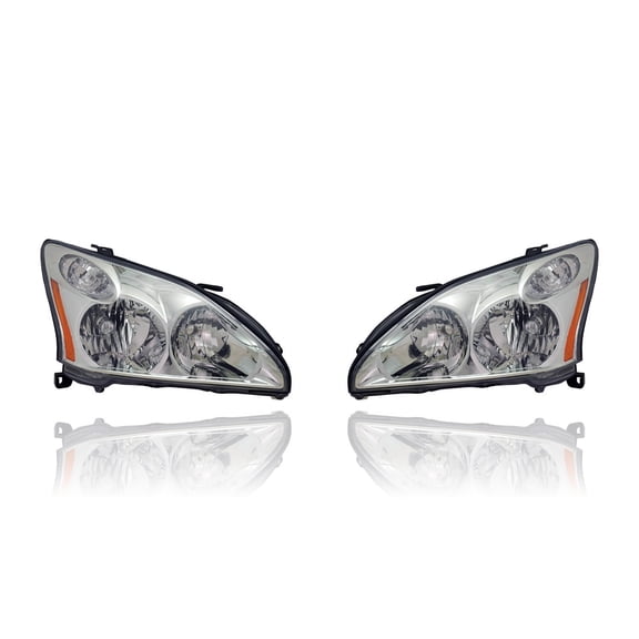 Headlight - Compatible/Replacement for '04-06 Lexus RX330, 06-07 RX400h, 07-09 RX350 (Japan Built) - Halogen - Pair, Left Driver + Right Passenger Set - 8113048200, 8117048200 - CAPA