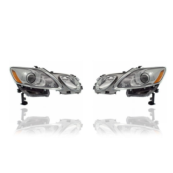 Headlight - Compatible/Replacement for '07-11 Lexus GS350/430/460 - Halogen Without Washer Bracket/Adaptive Light System - Pair, Left Driver + Right Passenger Set - 8114030B61, 8107030B72 CAPA