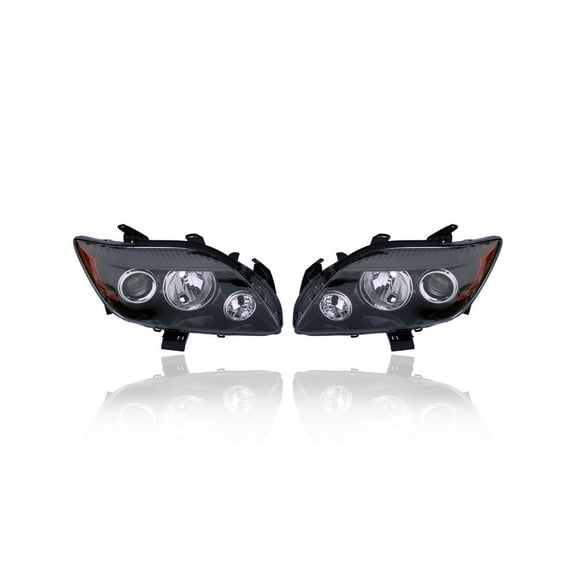 Headlight - Compatible/Replacement for '08-10 Scion tC Base - Chrome Interior Bezel - Pair, Left Driver + Right Passenger Set - 8113021190, 8117021190 - CAPA