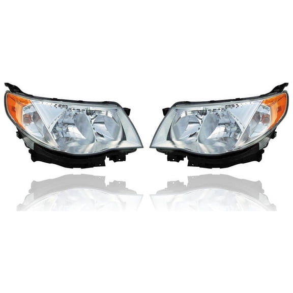Headlight - Compatible/Replacement for '09-13 Subaru Forester X/Premium/Limited - Halogen - Pair, Left Driver + Right Passenger Set - 84001SC061, 84001SC071 - CAPA