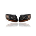 thumbnail image 1 of Headlight - Compatible/Replacement for '10-12 Hyundai Santa Fe - Halogen With Orange Light-Bar On Bottom, Black Bezel - Pair, Left Driver + Right Passenger Set - 921020W100, 921010W100, 1 of 4