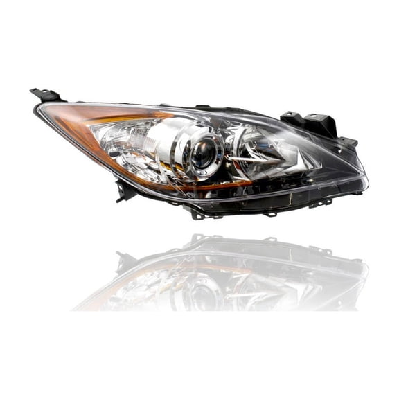Headlight - Compatible/Replacement for '10-13 Mazda Mazda3 Sedan/Hatchback i-SV/i-Sport/i-Touring/S-Sport - Halogen With Chrome-Ring - Right Hand - Passenger - BBM4510K0K CAPA
