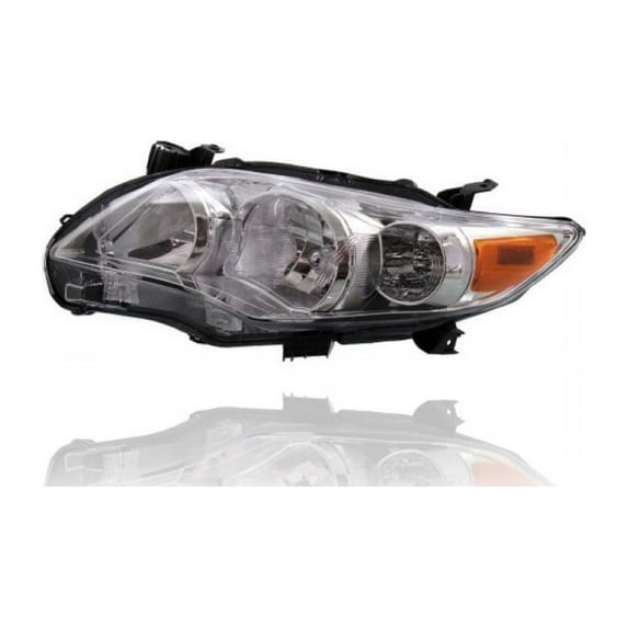 Headlight - Compatible/Replacement for '11-13 Toyota Corolla Base/L/LE (Japan Built) - Chrome Interior - Left Hand - Driver - 8117012F10 - CAPA Fits select: 2011-2013 TOYOTA COROLLA BASE/S/LE