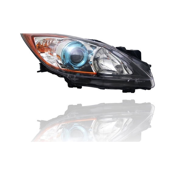 Headlight - Compatible/Replacement for '12-13 Mazda Mazda3 Sedan/Hatchback i/s-Touring Skyactiv - Halogen With Blue-Ring - Right Hand - Passenger - BFD1510K0D CAPA