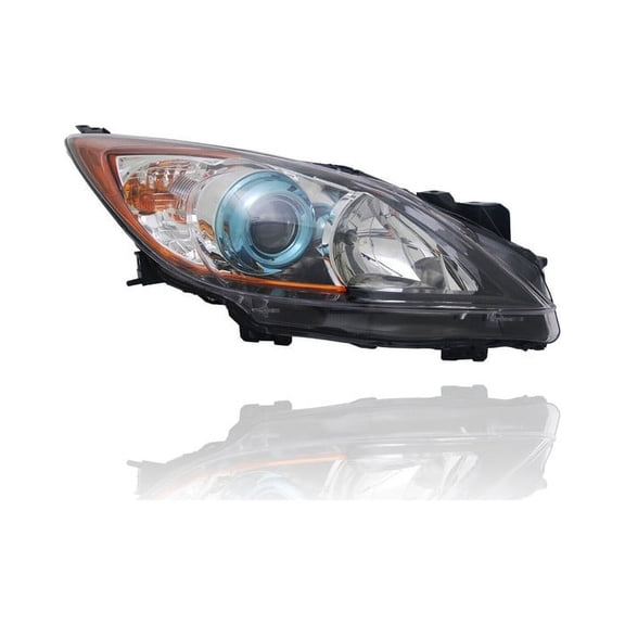 Headlight - Compatible/Replacement for '12-13 Mazda Mazda3 Sedan/Hatchback i/s-Touring Skyactiv - Halogen With Blue-Ring - Right Hand - Passenger - BFD1510K0D