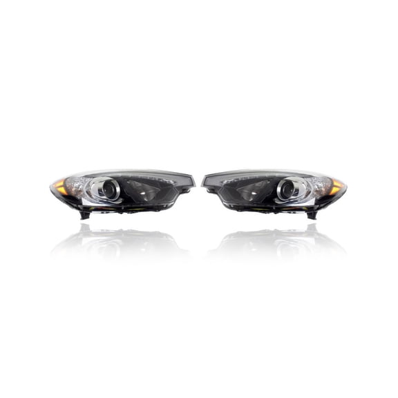 Headlight - Compatible/Replacement for '14-14 Kia Forte/Koup/5/EX/SX - Halogen With LED Daytime Running Light - Pair, Left Driver + Right Passenger Set - 92102A7210, 92101A7210 - CAPA