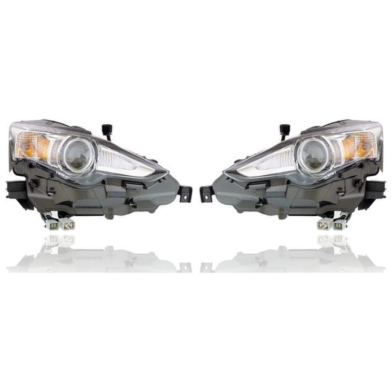 Headlight - Compatible/Replacement for '14-16 Lexus IS250/350/200T/300 Sedan - HID - Pair, Left Driver + Right Passenger Set - 8114553721, 8118553721 - CAPA