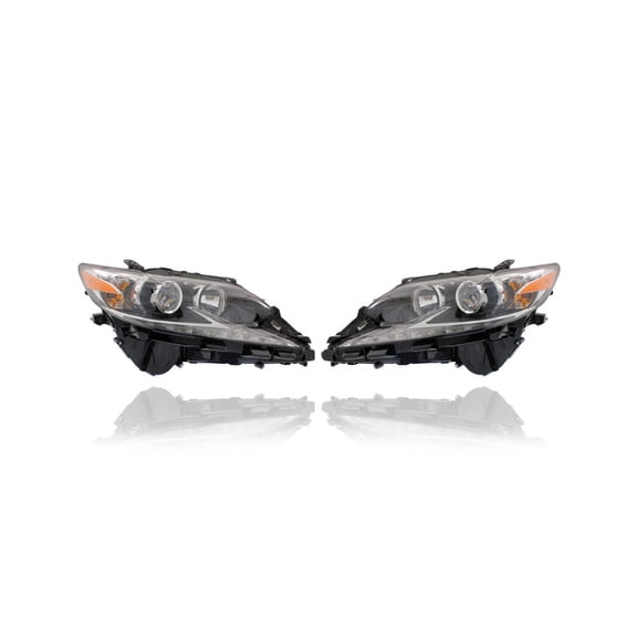 Headlight - Compatible/Replacement for '16-18 Lexus ES350/ES300h - Halogen High Beam - Pair, Left Driver + Right Passenger Set - 8114033A50, 8107033550 - CAPA