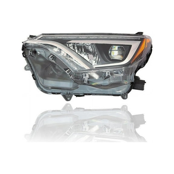 Headlight - Compatible/Replacement for '16-18 Toyota RAV4/Hybrid SE/Limited/Platinum - LED Projector Beam, Chrome Bezel - Left Hand - Driver - 8118542670 CAPA