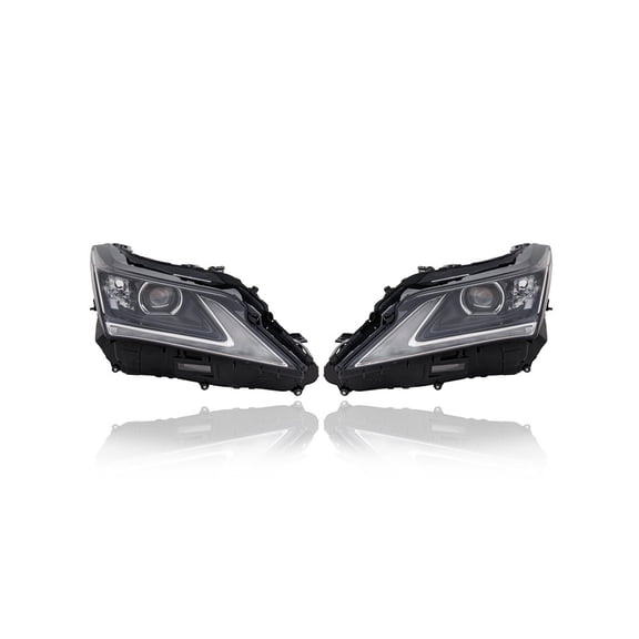 Headlight - Compatible/Replacement for '16-19 Lexus RX350/450h (Japan-Built) - Bi-LED Singlebeam Without Washer/Auto Leveling - Pair, Left Driver + Right Passenger Set - 8114048E01, 8107048E01 - CAPA