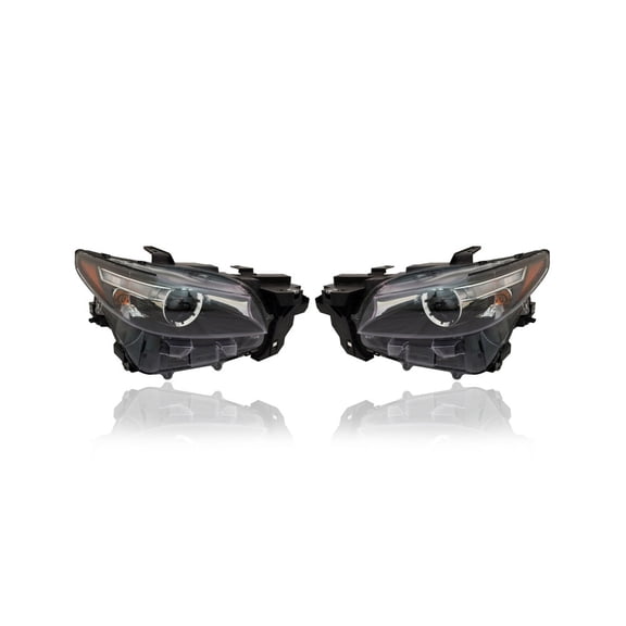 Headlight - Compatible/Replacement for '16-22 Mazda CX-9 Sport/Touring - LED, Without Adaptive Light System - Pair, Left Driver + Right Passenger Set - TM52510K0C, TM52510L0C