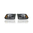 thumbnail image 1 of Headlight - Compatible/Replacement for '16-22 RAM Pickup 1500/Classic, 16-18 2500/3500 - Halogen Projector, Black Interior - Pair, Left Driver + Right Passenger Set - 68324932AD, 68324933AD, 1 of 4