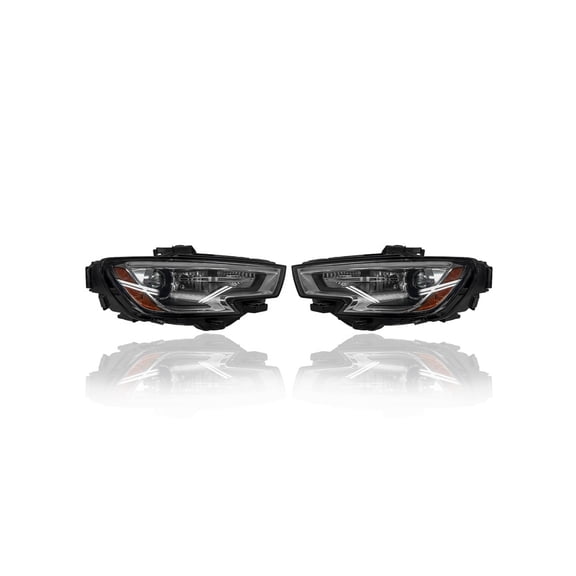 Headlight - Compatible/Replacement for '17-20 Audi A3 Cabriolet/Sedan S3 - HID - Pair, Left Driver + Right Passenger Set - 8V0941044G, 8V0941043G - CAPA