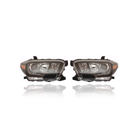 Headlight - Compatible/Replacement for '17-20 Toyota Tacoma TRD Pro - LED With LED Fog/Signal/Daytime Running Light, Black Interior - Pair, Set - 8111004280, 8115004280 - CAPA