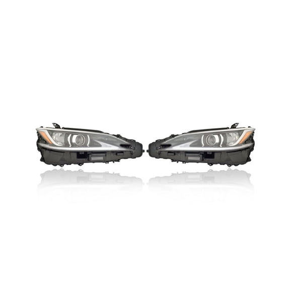 Headlight - Compatible/Replacement for '19-21 Lexus ES250/300h/350 (Japan-Built) - LED, Single Beam - Pair, Left Driver + Right Passenger Set - 8114533F31, 8118533F31 CAPA