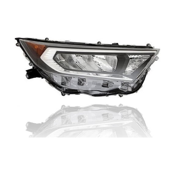 Headlight - Compatible/Replacement for '19-21 Toyota RAV4 XLE/Premium/Adventure/Limited/TRD (Japan Built) Halogen/LED, Chrome Bezel - Right Hand - Passenger - 8113042811 - CAPA