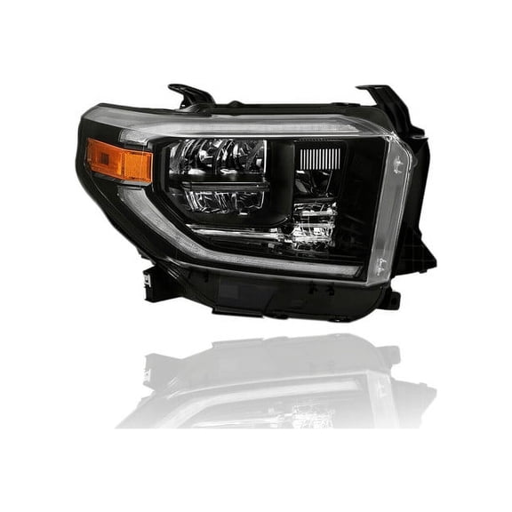 Headlight - Compatible/Replacement for '19-21 Toyota Tundra TRD Pro - LED With Daytime Running Light, Smoked Dark Chrome Interior - Right Hand - Passenger - 811100C211