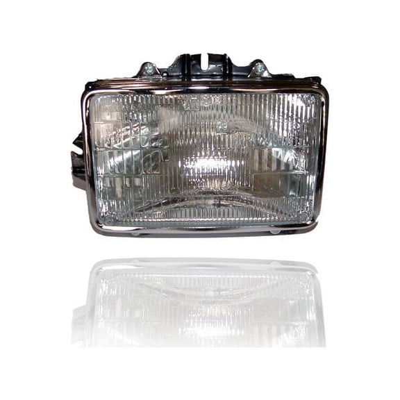 Headlight - Compatible/Replacement for '82-85 Buick Century, 80-90 Chevrolet Impala - Halogen Dual Sealbeam, Rectangular Chrome Outer Trim - Right Hand - Passenger - 16502326