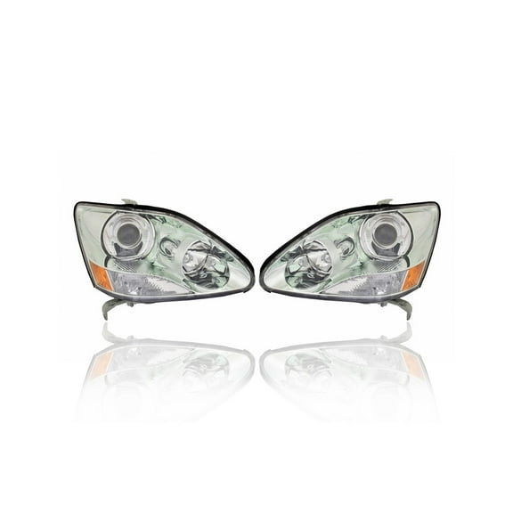Headlight - Compatible/Replacement for '04-06 Lexus LS430 - Pair, Left Driver + Right Passenger Set - 8113050251, 8117050251
