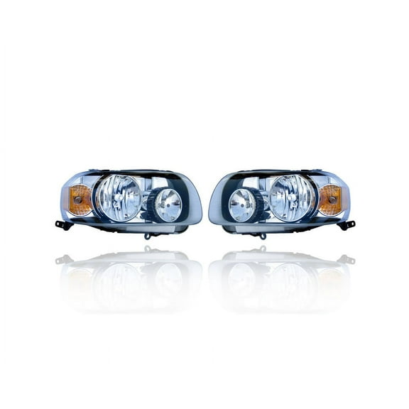 Headlight - Compatible/Replacement for '05-07 Ford Escape/HEV - Halogen - Pair, Left Driver + Right Passenger Set - 7L8Z13008A, 7L8Z13008D