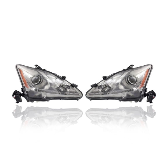Headlight - Compatible/Replacement for '09-10 Lexus IS250/350 - HID - Pair, Left Driver + Right Passenger Set - 8114053390, 8107053390