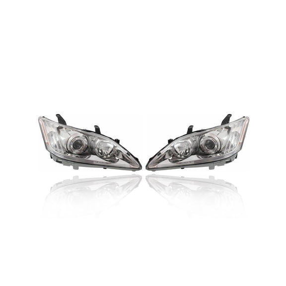 Headlight - Compatible/Replacement for '10-11 Lexus ES350 - Halogen - Pair, Left Driver + Right Passenger Set - 8113033740, 8117033740 - CAPA