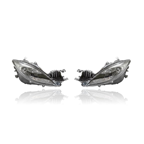 Headlight - Compatible/Replacement for '11-13 Mazda Mazda6 - Halogen - Pair, Left Driver + Right Passenger Set - GEG1510K0D, GEG1510L0B - CAPA