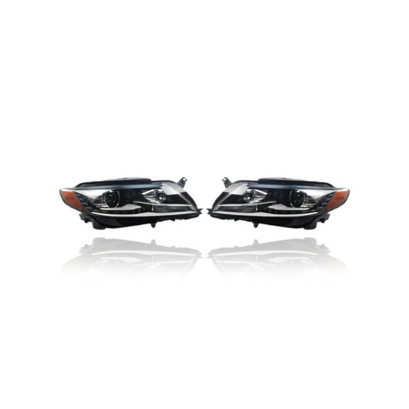 Headlight - Compatible/Replacement for '13-17 VW Volkswagen CC - LED/Xenon - Pair, Left Driver + Right Passenger Set - 3C8941754S, 3C8941753S - CAPA