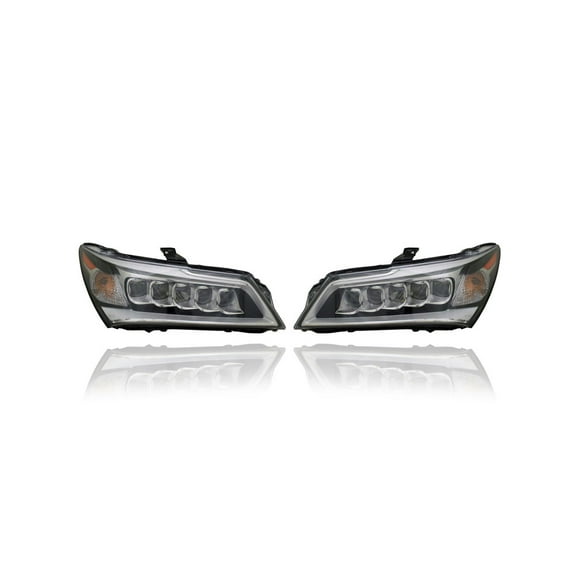 Headlight - Compatible/Replacement for '14-16 Acura MDX - LED - Pair, Left Driver + Right Passenger Set - 33100TZ5A01, 33150TZ5A01