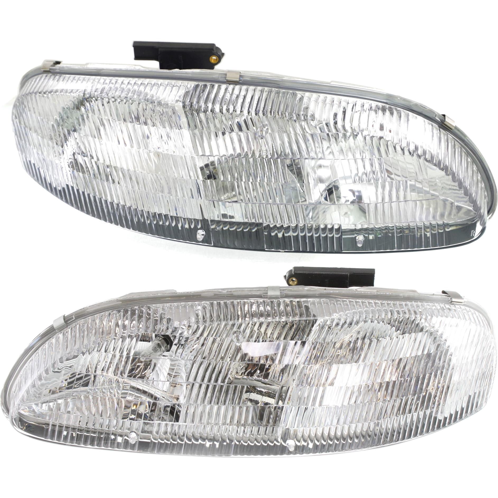 Headlight Compatible With 1995-1999 Chevrolet Monte Carlo 1995-2001 Lumina SET of 2 Left Driver and Right Passenger Side Halogen With bulb(s)