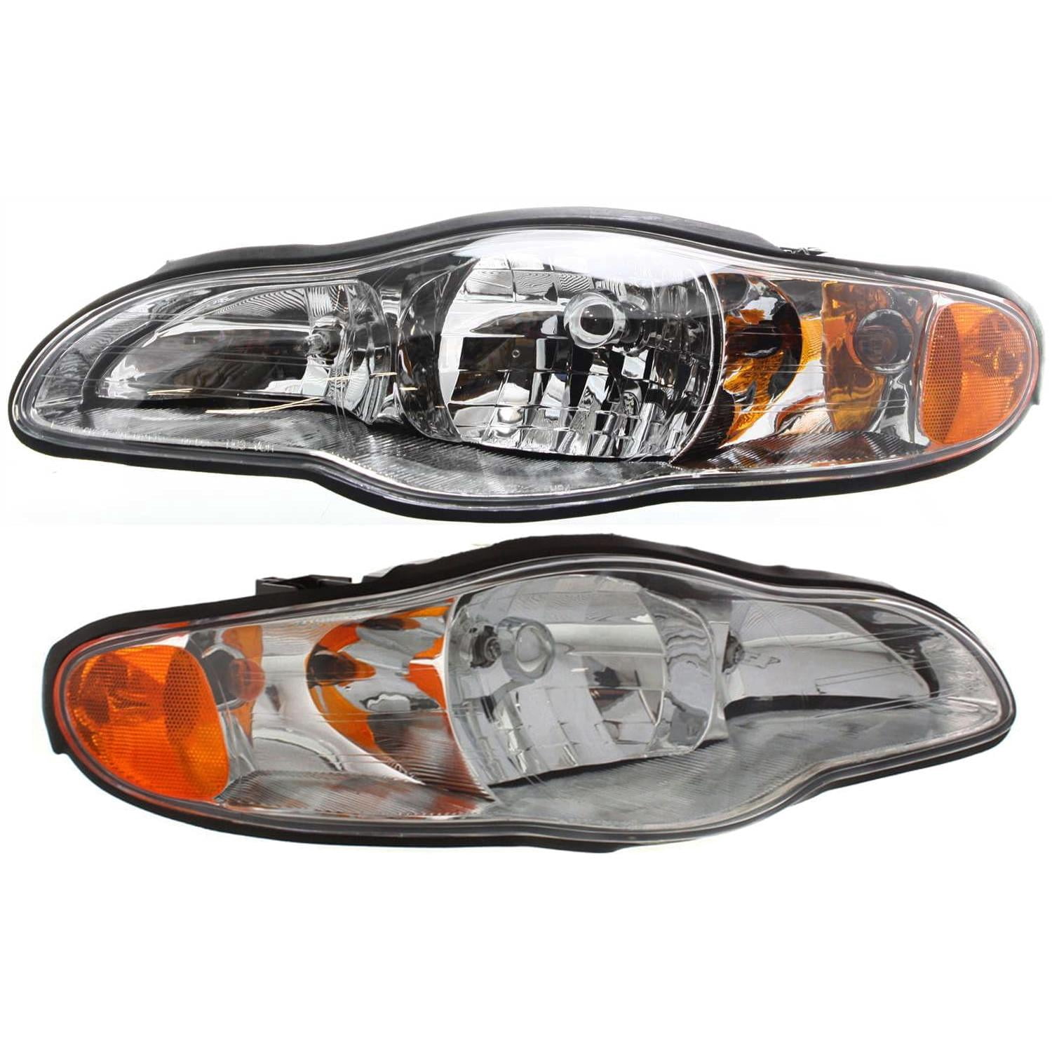 Headlight Compatible With 2000-2005 Chevrolet Monte Carlo SET of 2 Left Driver and Right Passenger Side Halogen With bulb(s)