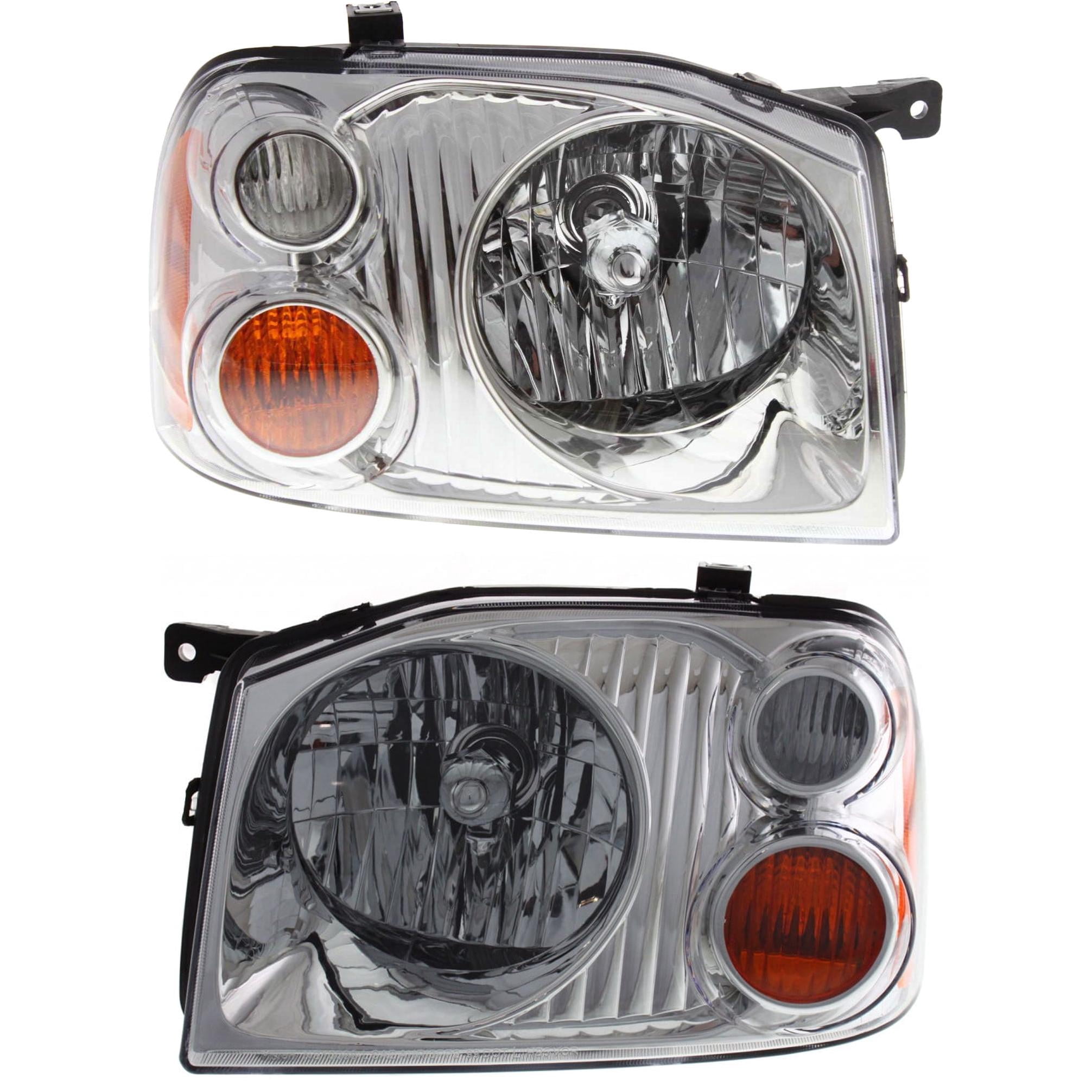 Headlight Compatible With 2001-2004 Nissan Frontier SET of 2 Left Driver and Right Passenger Side Halogen With bulb(s)