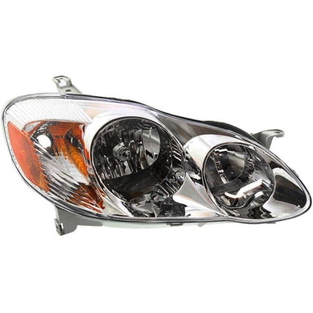 Headlight Compatible With 2003-2004 Toyota Corolla Right Passenger Halogen With bulb(s)