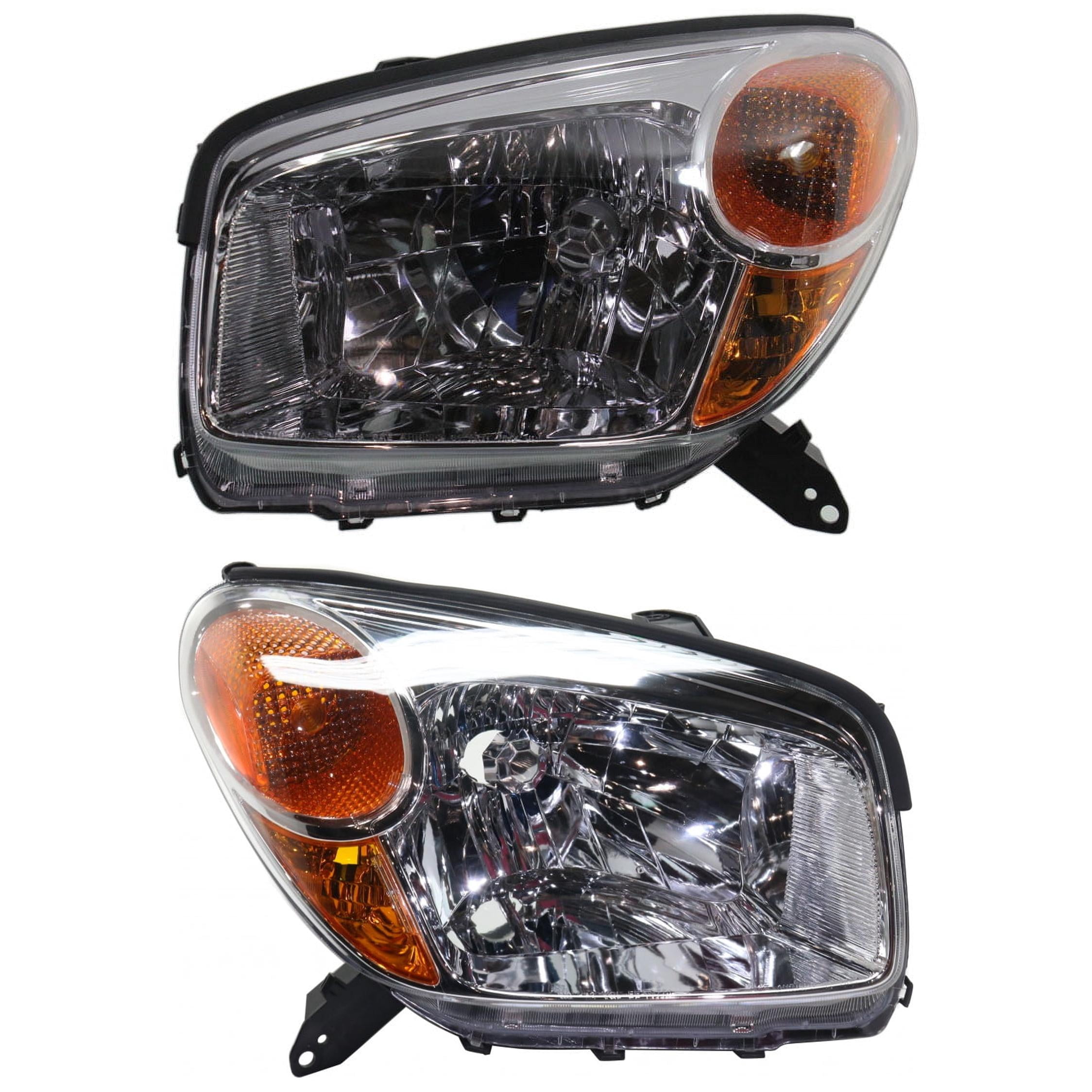 Headlight Compatible With 2004-2005 Toyota RAV4 SET of 2 Left Driver and Right Passenger Side Halogen