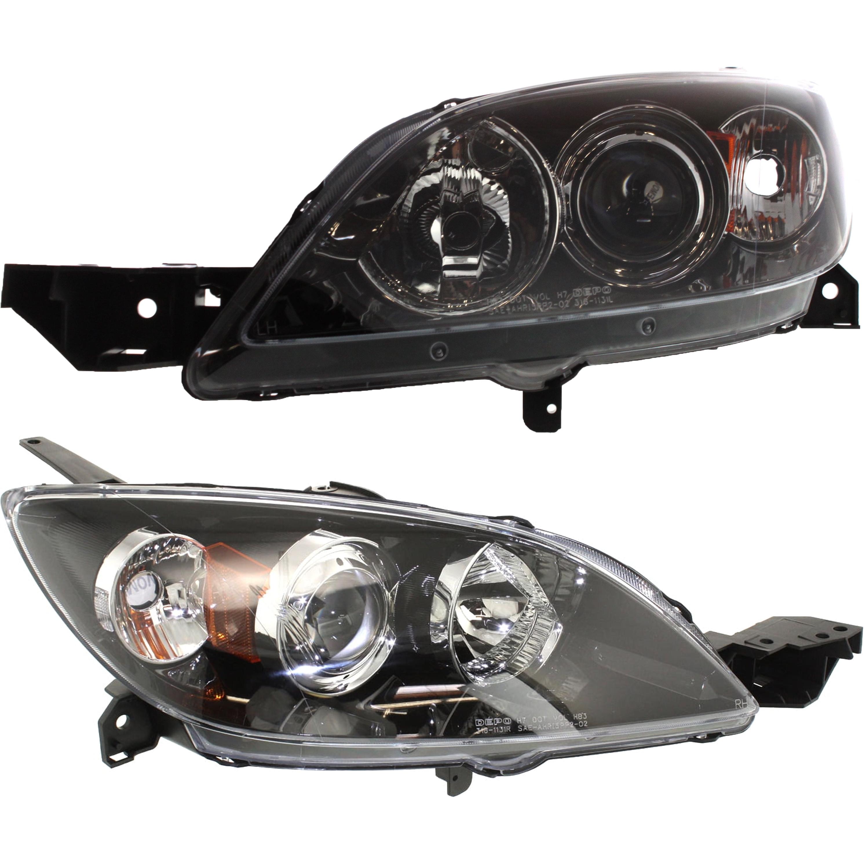 Headlight Compatible With 2004-2009 Mazda 3 SET of 2 Left Driver and Right Passenger Side Halogen
