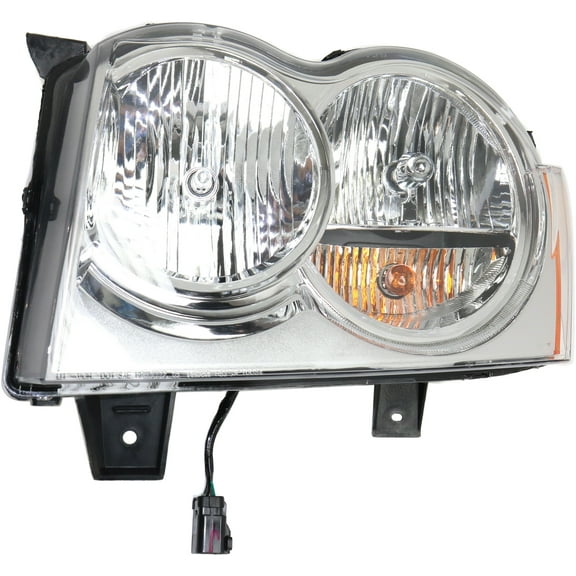 Headlight Compatible With 2005-2007 Jeep Grand Cherokee Left Driver Halogen With bulb(s)