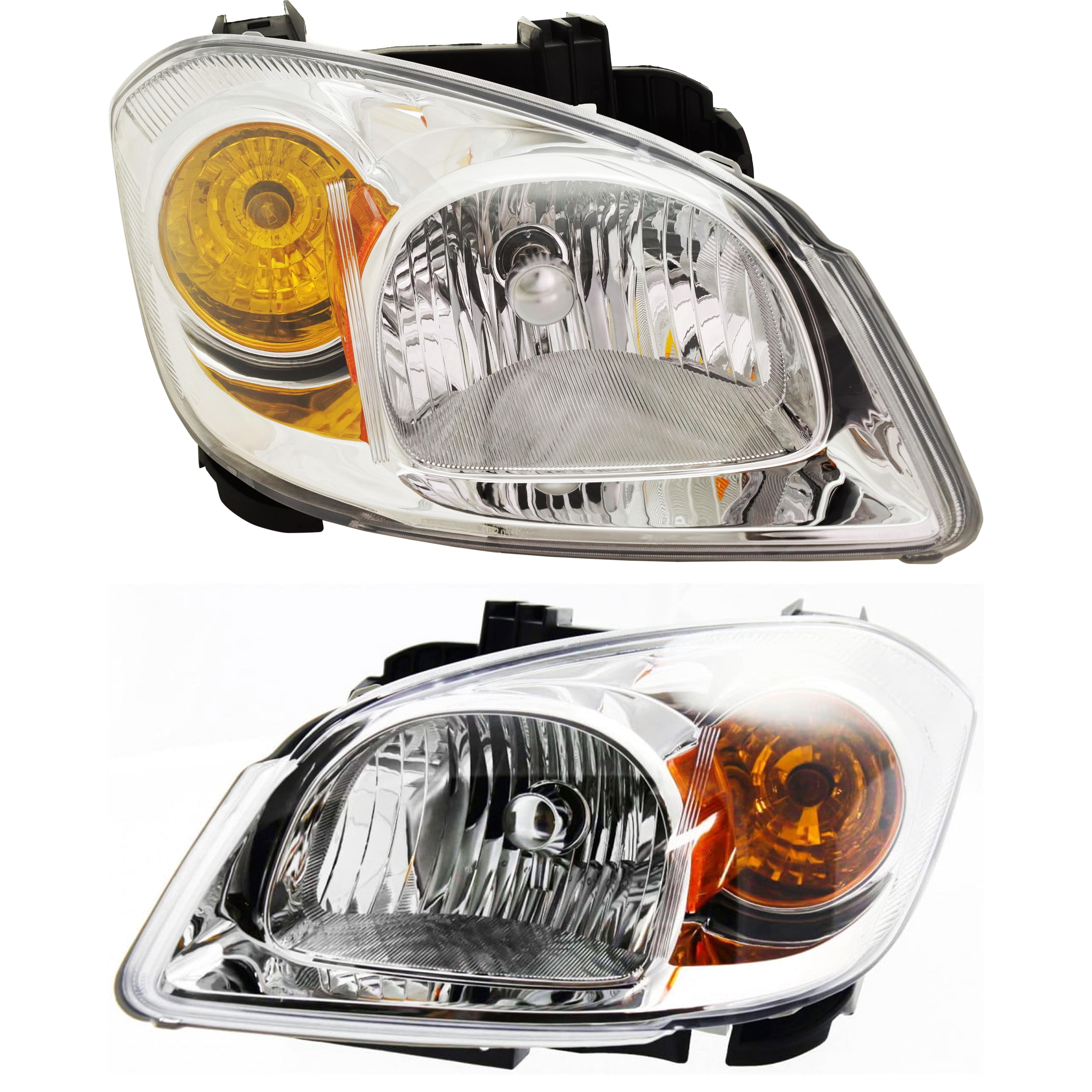 Headlight Compatible With 2005-2008 Chevrolet Cobalt 2007-2009 Pontiac G5 SET of 2 Left Driver and Right Passenger Side Halogen With bulb(s)