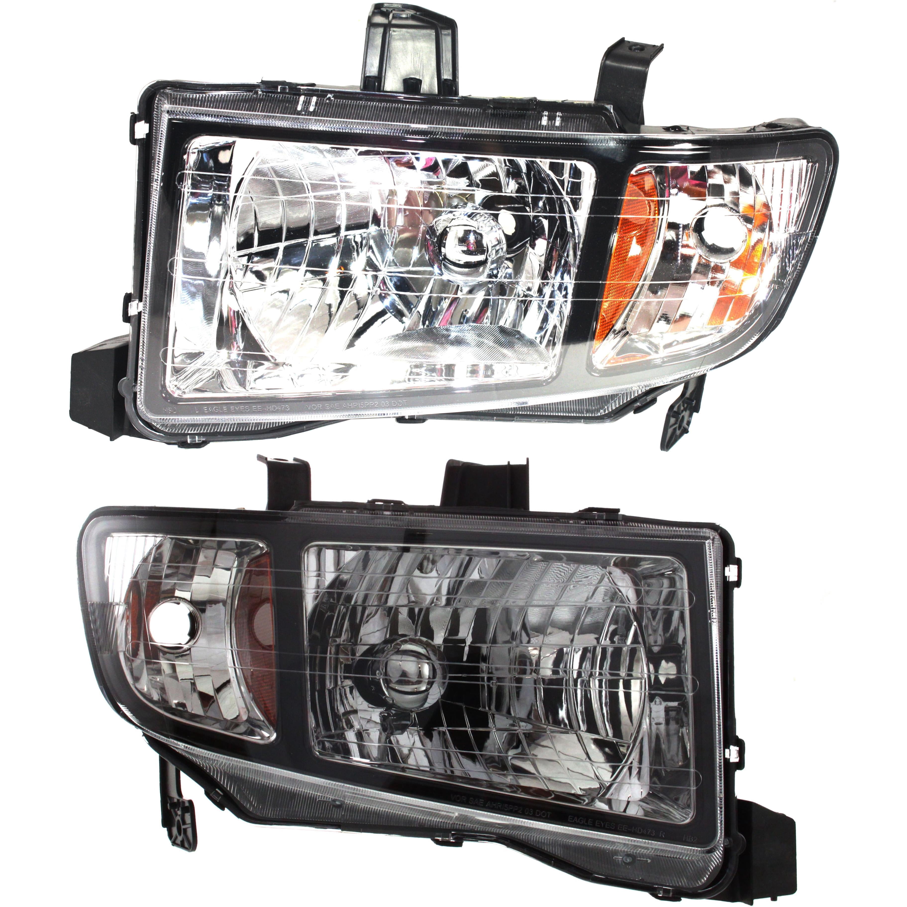Headlight Compatible With 2006-2008 Honda Ridgeline SET of 2 Left Driver and Right Passenger Side Halogen