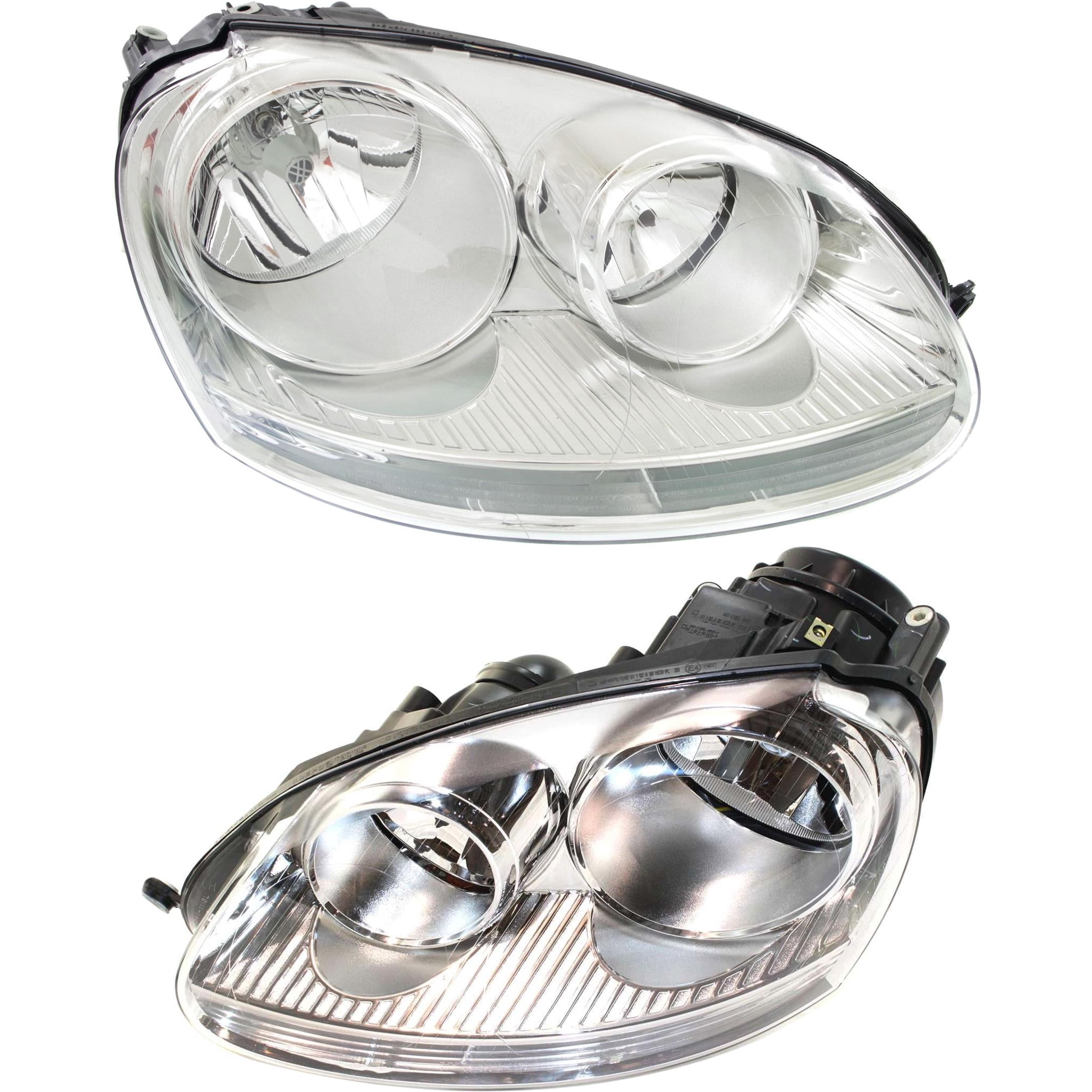 Headlight Compatible With 2006-2009 Volkswagen Rabbit GTI SET of 2 Left Driver and Right Passenger Side Halogen With bulb(s)