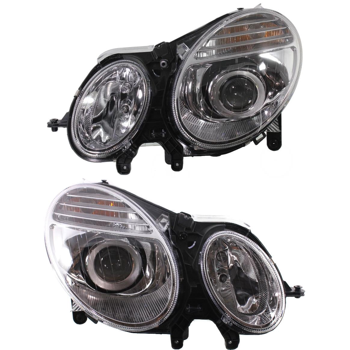 Headlight Compatible With 2007-2009 Mercedes Benz E550 E63 AMG SET of 2 Left Driver and Right Passenger Side Halogen With bulb(s)