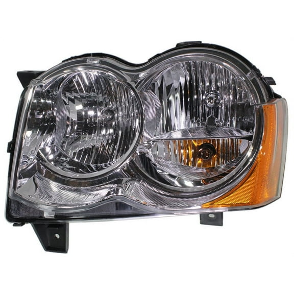 Headlight Compatible With 2008-2010 Jeep Grand Cherokee Left Driver Halogen With bulb(s)
