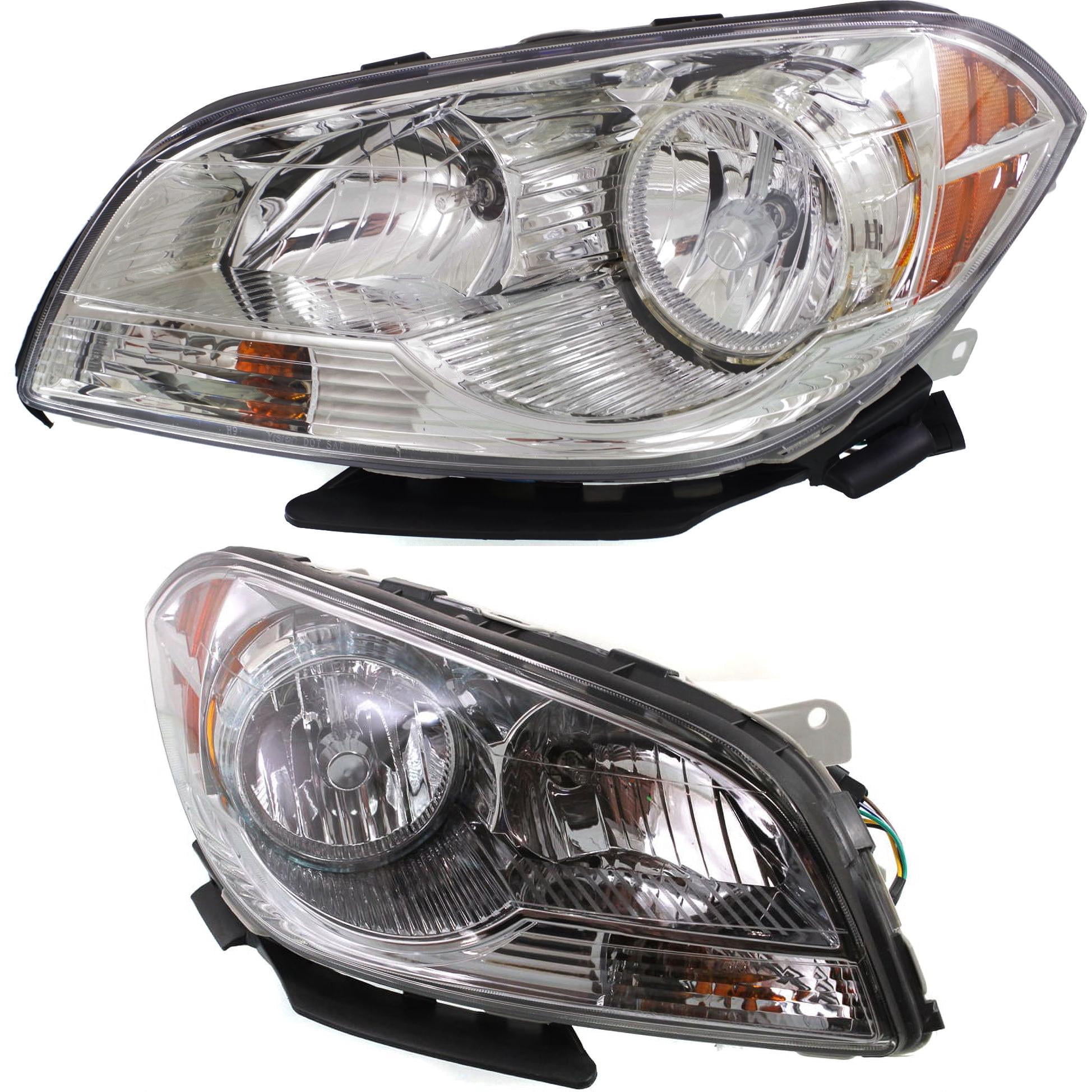 Headlight Compatible With 2008-2012 Chevrolet Malibu SET of 2 Left Driver and Right Passenger Side Halogen With bulb(s)