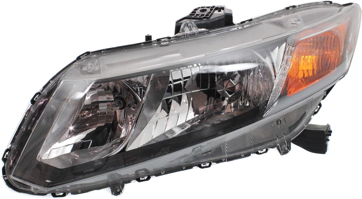 Headlight Compatible With 2012 Honda Civic Left Driver Halogen With bulb(s)